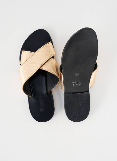 Mules/sabots matière lisse talon plat jusqu'à 3cm or SANDALIA CYCLADES femme