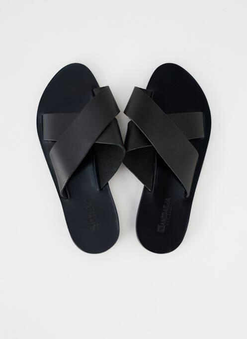 Mules/sabots matière lisse talon plat jusqu'à 3cm noir SANDALIA CYCLADES femme