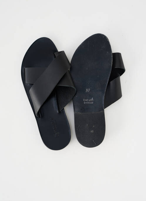 Mules/sabots matière lisse talon plat jusqu'à 3cm noir SANDALIA CYCLADES femme
