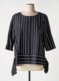 Blouse fermeture boutonnée au dos manches 3/4 noir LUISA CERANO femme