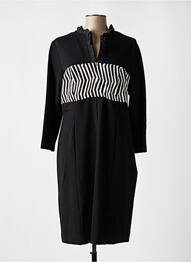 Robe mi-longue manches longues manches longues noir BLEU BLANC ROUGE femme