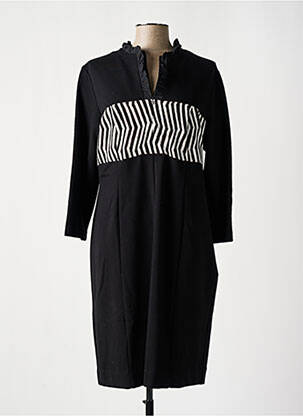 Robe mi-longue manches longues manches longues noir BLEU BLANC ROUGE femme