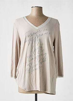 Top imprimé fantaisie manches 3/4 beige AIRFIELD femme