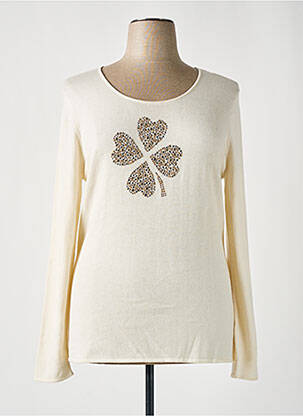 Pull coupe droite manches longues beige ANANKE femme