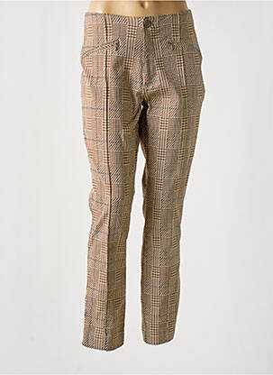 Pantalon slim taille haute taille haute marron PARA MI femme
