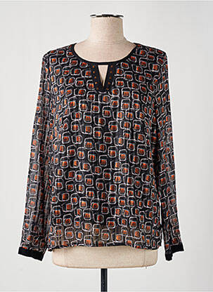 Blouse légère et transparente manches longues noir PAUSE CAFE femme