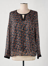 Blouse légère et transparente manches longues noir PAUSE CAFE femme