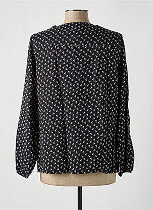 Blouse tissage popeline manches longues noir PAUSE CAFE femme
