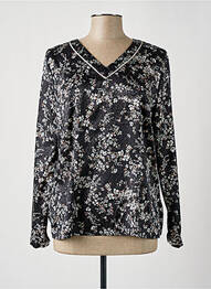 Blouse imprimé fleurs manches longues noir PAUSE CAFE femme