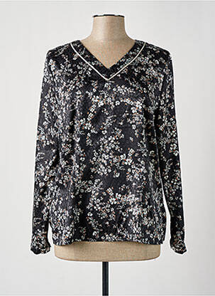 Blouse imprimé fleurs manches longues noir PAUSE CAFE femme