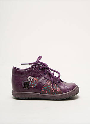 Bottillons matière lisse bout rond violet BOPY fille