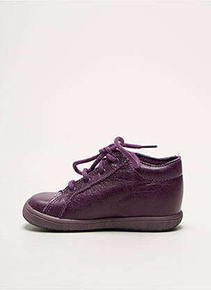 Bottillons matière lisse bout rond violet BOPY fille