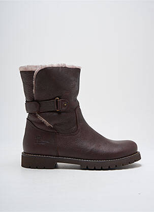 Bottines/boots matière lisse talon plat jusqu'à 3cm marron PANAMA JACK femme