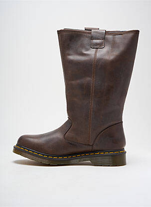 Bottes matière lisse talon plat jusqu'à 3cm marron DR MARTENS femme