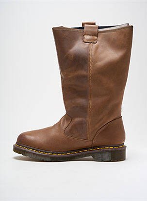 Bottes matière lisse talon plat jusqu'à 3cm marron clair DR MARTENS femme