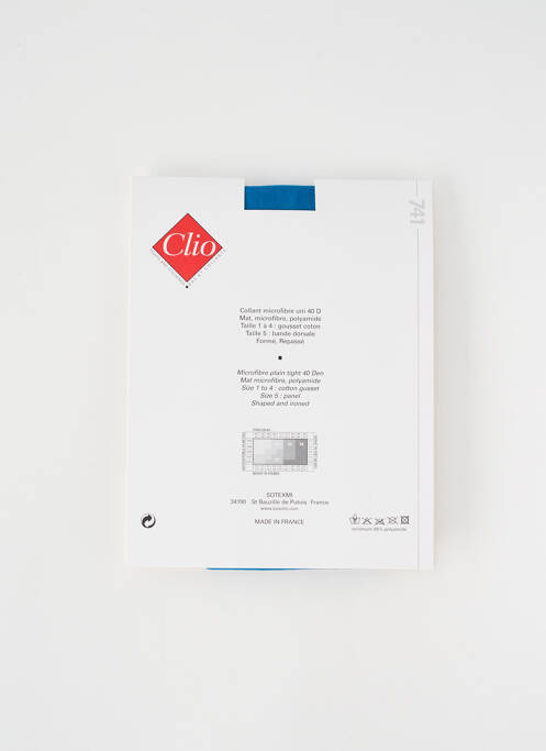 Collants bleu CLIO pour femme