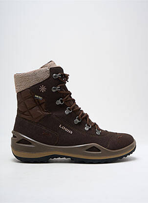 Baskets tissage satiné talon de 4 à 6cm marron LOWA femme