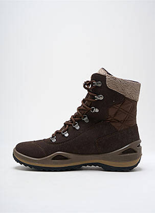 Baskets tissage satiné talon de 4 à 6cm marron LOWA femme