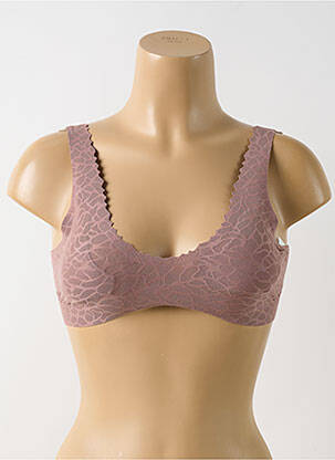 Soutien-gorge effet matière satinée haut soutien-gorge avec mousse de rembourrage amovible marron SLOGGI femme