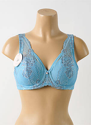 Soutien-gorge effet matière satinée haut soutien-gorge emboitant bleu FLORALE BY TRIUMPH femme