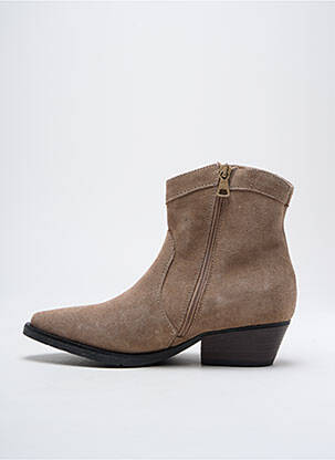 Bottines/boots tissage satiné talon de 4 à 6cm beige MJUS femme
