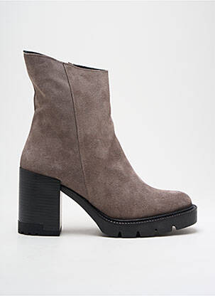 Bottines/boots nubuck talon de 7 à 9cm gris BUENO femme