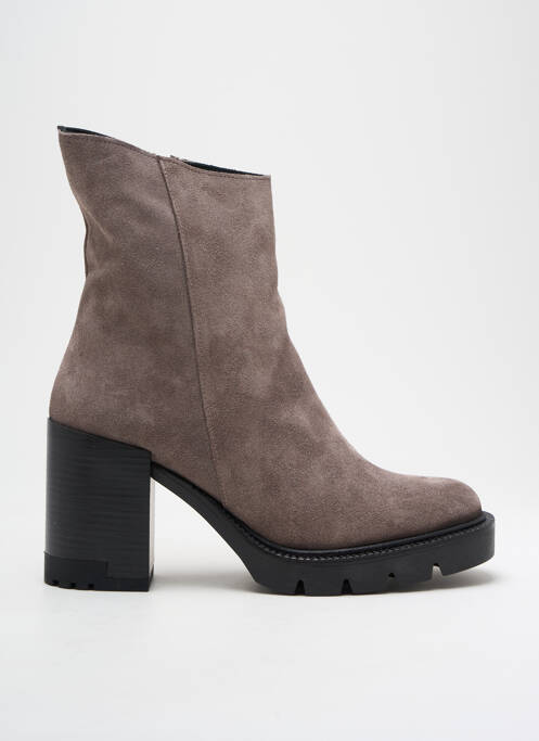 Bottines/boots nubuck talon de 7 à 9cm gris BUENO femme