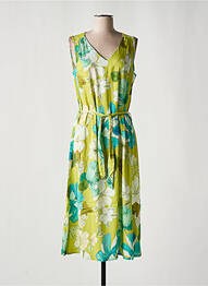 Robe mi-longue imprimé fleurs sans manche vert LE PETIT BAIGNEUR femme