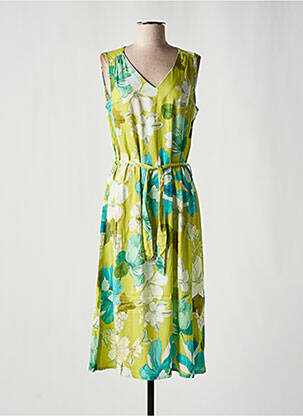Robe mi-longue imprimé fleurs sans manche vert LE PETIT BAIGNEUR femme