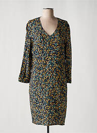 Robe mi-longue imprimé fleurs manches longues bleu LE PETIT BAIGNEUR femme