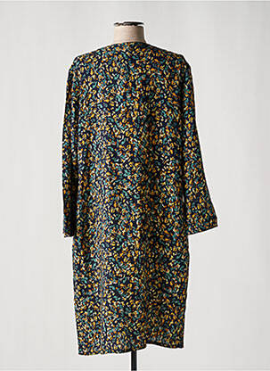 Robe mi-longue imprimé fleurs manches longues bleu LE PETIT BAIGNEUR femme