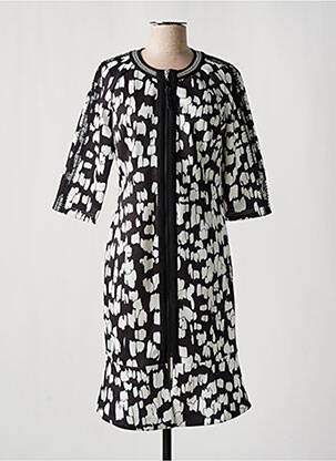 Robe mi-longue manches 3/4 manches 3/4 noir LESLIE femme