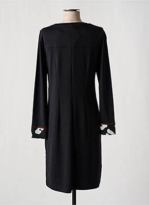 Robe mi-longue manches longues manches longues noir DOLCEZZA femme