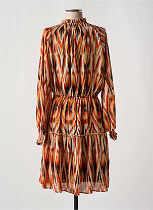 Robe mi-longue coupe fluide manches longues orange ESQUALO femme