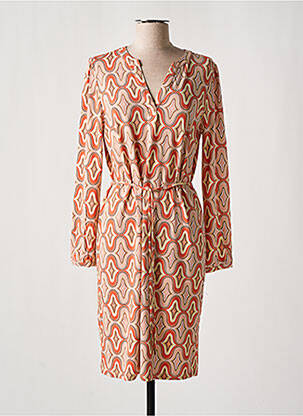 Robe mi-longue manches longues manches longues rose ESQUALO femme