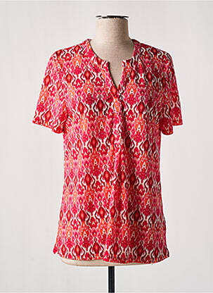 T-shirt col v manches courtes rose JULIE GUERLANDE femme