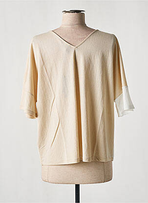 T-shirt coupe droite manches courtes beige PAOLA BURANI femme