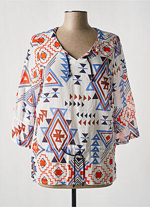 Blouse légère et transparente manches 3/4 bleu MERI & ESCA femme