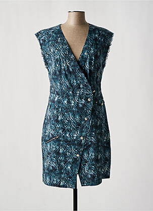 Gilet manches courtes bleu EVA KAYAN pour femme