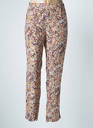 Pantalon droit tissage popeline taille normale beige JULIE GUERLANDE femme