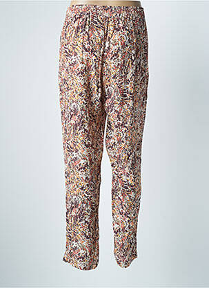 Pantalon droit tissage popeline taille normale beige JULIE GUERLANDE femme