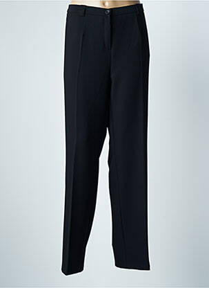 Pantalon droit tissage crêpe taille normale noir FRANK WALDER femme