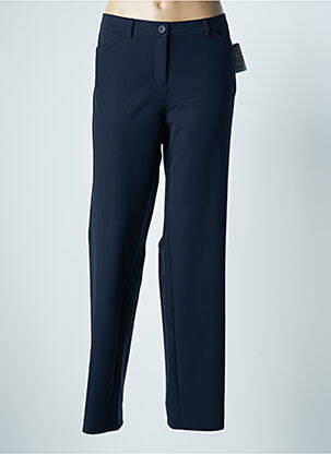 Pantalon droit fermeture zippée sous rabat boutonné taille normale bleu FRANK WALDER femme