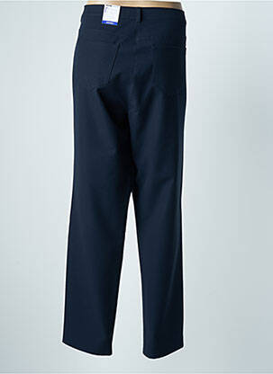 Pantalon droit fermeture zippée sous rabat boutonné taille normale bleu FRANK WALDER femme