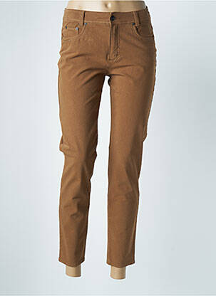 Jeans coupe slim stretch taille normale marron ANNA MONTANA femme