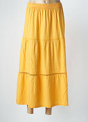 Jupe longue tissage crêpe orange ÉTYMOLOGIE femme