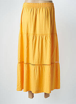 Jupe longue tissage crêpe orange ÉTYMOLOGIE femme