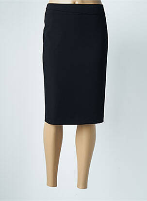 Jupe mi-longue coupe droite noir FRANK WALDER femme