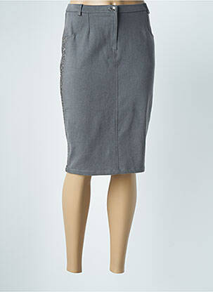 Jupe mi-longue stretch gris MERI & ESCA femme