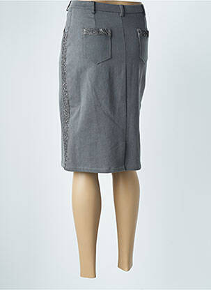 Jupe mi-longue stretch gris MERI & ESCA femme